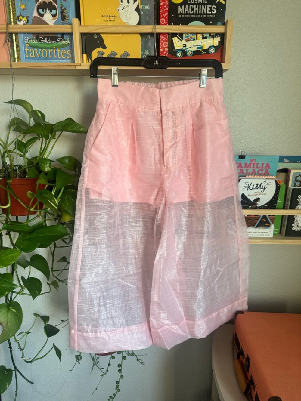 dolan Sheer Wide-Leg Pink Culotte Jumpsuit Pants